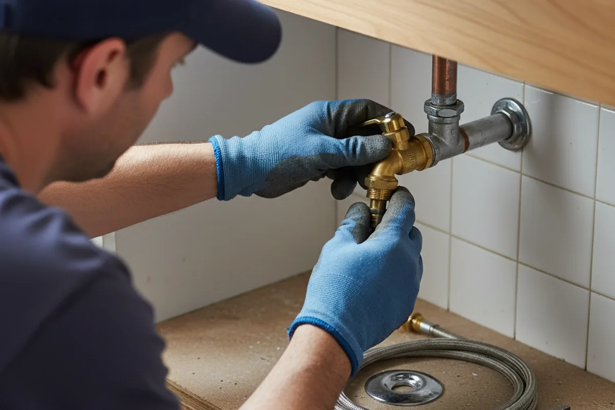 Shutoff valve and fitting work during Well Pump Repair in Huntsville